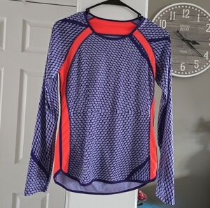 Nike, Dri Fit, Long sleeve, Light weight, Orange + Purple, Women's size S